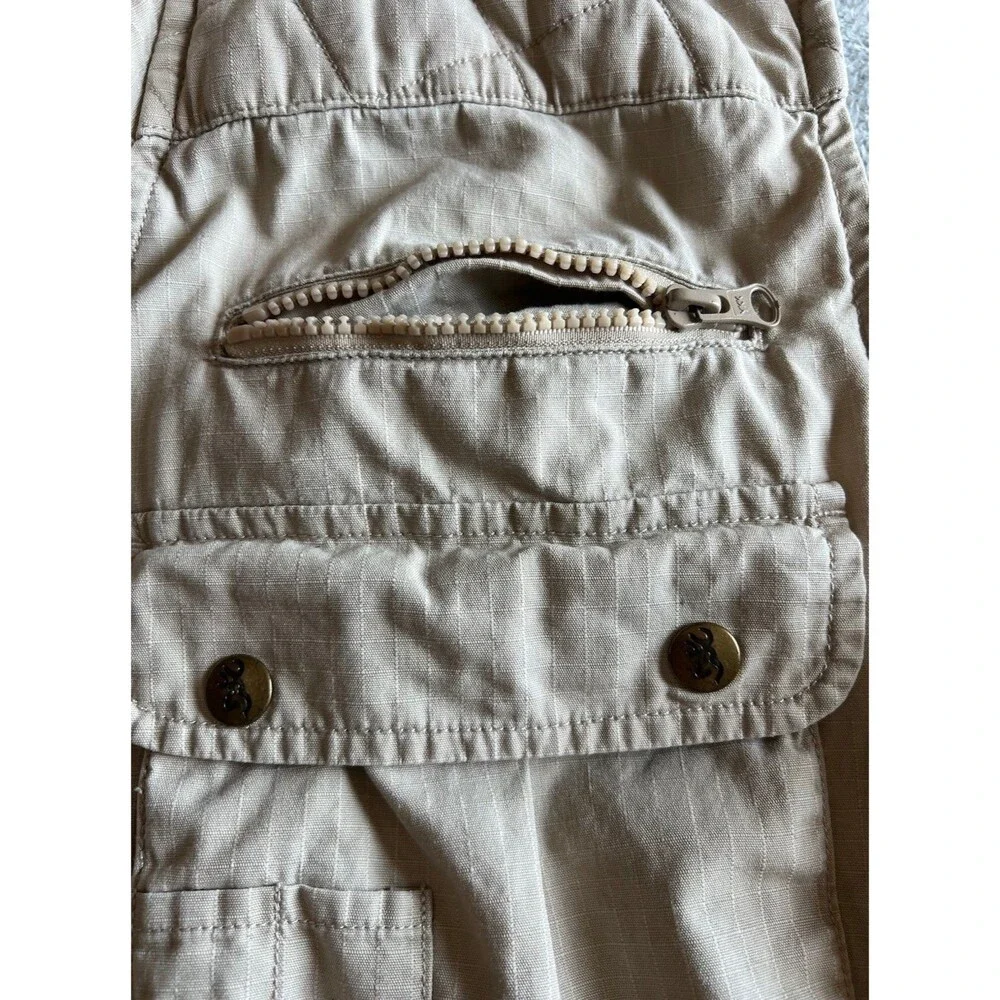Vintage Browning 90's Multi Pocket Hunting Fishing Utility Vest  Khaki Tan XL